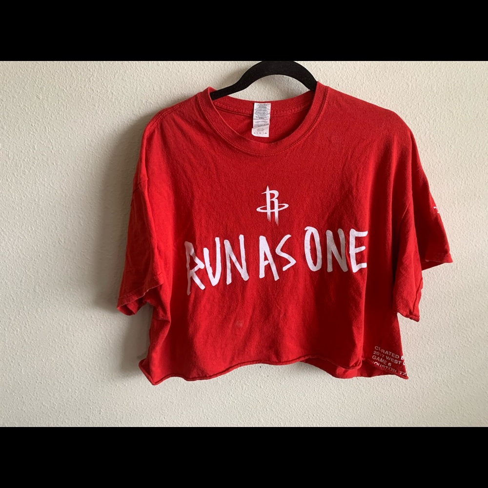 Woman Houston rockets shirt